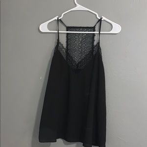 Black Tank with Lace Detailing